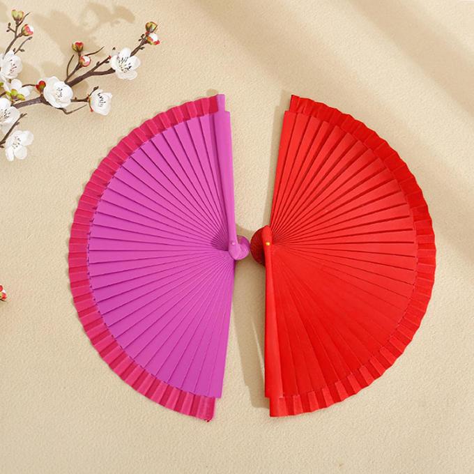 Fan Tây Ban Nha thời trang Fan bằng gỗ thanh lịch Fan tay Trung Quốc Vintage Màu cứng Fan gấp đơn giản cho trang phục Tiệc trang trí 2