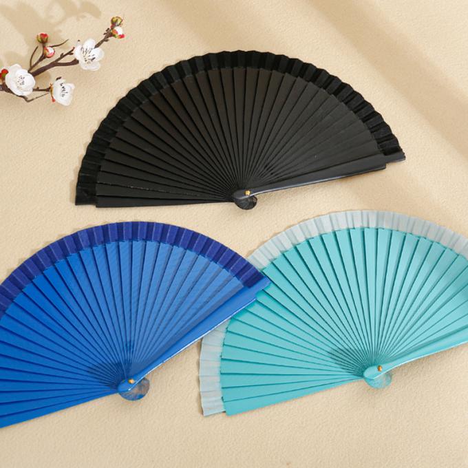 Fan Tây Ban Nha thời trang Fan bằng gỗ thanh lịch Fan tay Trung Quốc Vintage Màu cứng Fan gấp đơn giản cho trang phục Tiệc trang trí 4