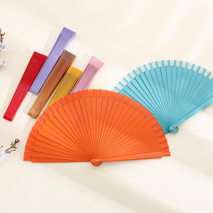 Fan Tây Ban Nha thời trang Fan bằng gỗ thanh lịch Fan tay Trung Quốc Vintage Màu cứng Fan gấp đơn giản cho trang phục Tiệc trang trí 7