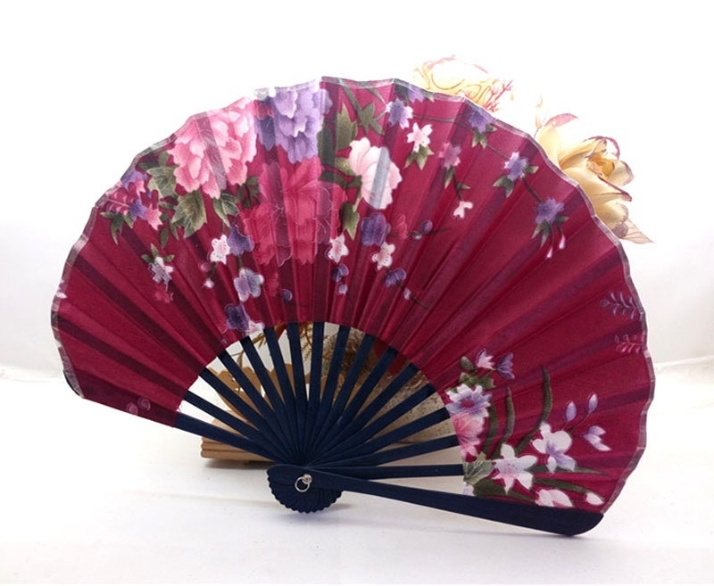 Custom Printed 8 Inch Wooden Folding Hand Fan for Weddings and Promotional Events