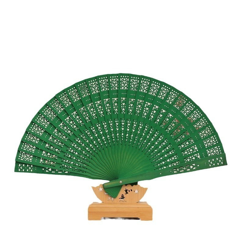Customizable PYRAMID Style Bamboo Hand Fan for Holiday Decoration and Eco-Friendly Use