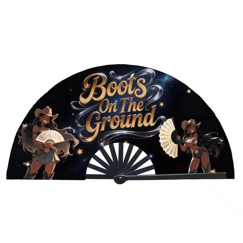 Eco-Friendly Painted Portable Hand Fan with Customized Designs and Bamboo Material