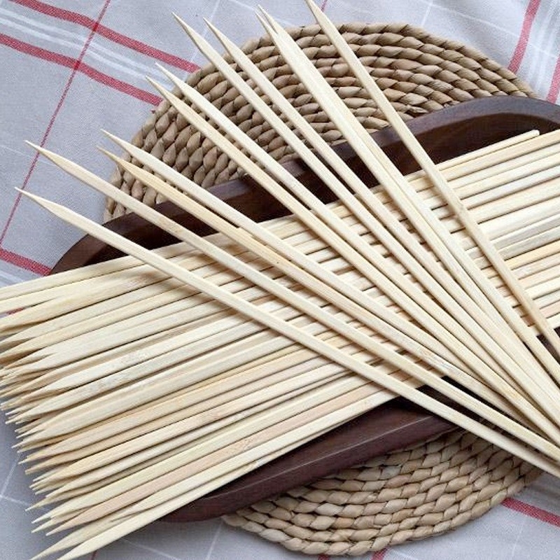 Bamboo Skewer Flat Shape Bbq Skewer Disposable Healthy BBQ Sticks