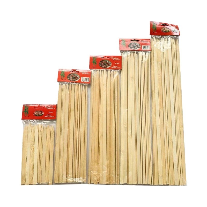 Bamboo Skewer Flat Shape Bbq Skewer Disposable Healthy BBQ Sticks